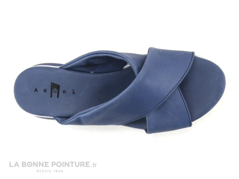 Agora PAIMPOL Jeans - Mule Compensee Bleu Jeans - Brides Croisees 7 Agora PAIMPOL Jeans - Mule Compensee Bleu Jeans - Brides Croisees – Image 5