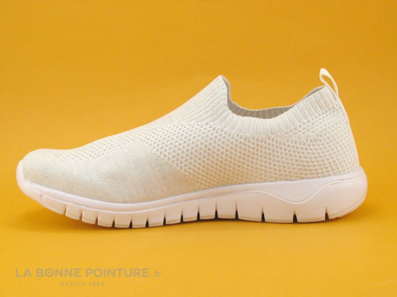 Morans KUBANA Blanc - Basket Slip-on Femme Avec Paillettes 4 Morans KUBANA Blanc - Basket Slip-on Femme Avec Paillettes – Image 2