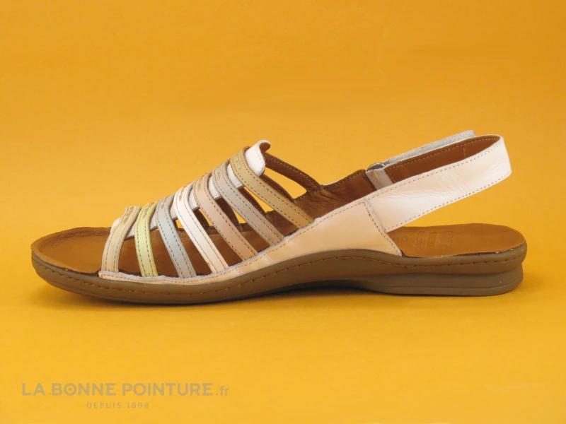 Karyoka ROSE - Blanc - Nu-pieds Confort Femme Cuir Blanc 5 Karyoka ROSE - Blanc - Nu-pieds Confort Femme Cuir Blanc – Image 3