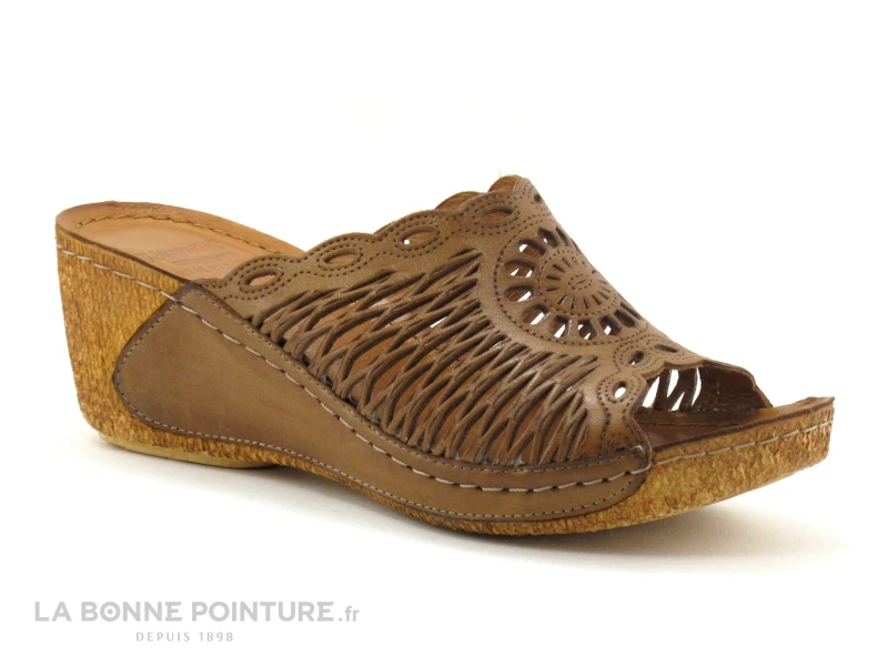 Karyoka GENI Marron - Mule Femme - Talon Compense 3 Karyoka GENI Marron - Mule Femme - Talon Compense