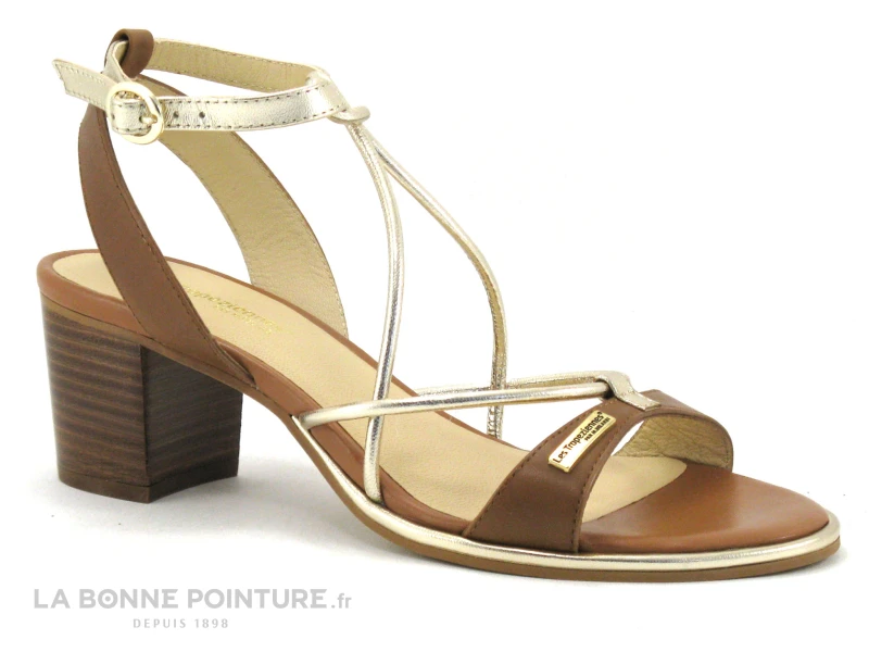 Tropeziennes LILON Tan 27702 - Sandale Talon Marron Et Or 3 Tropeziennes LILON Tan 27702 - Sandale Talon Marron Et Or