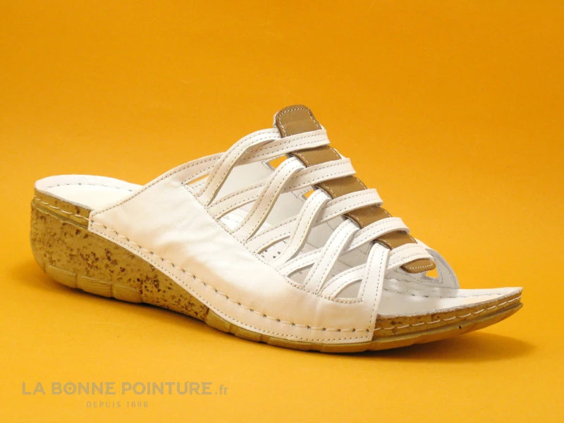 Karyoka DADOU Blanc - Mule Femme - Talon Compense 6 Karyoka DADOU Blanc - Mule Femme - Talon Compense – Image 4