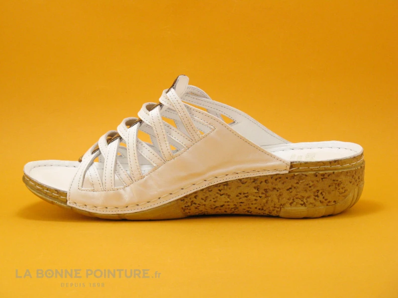 Karyoka DADOU Blanc - Mule Femme - Talon Compense 5 Karyoka DADOU Blanc - Mule Femme - Talon Compense – Image 3